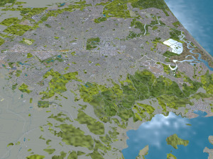 Christchurch city New Zealand 50km 3D मॉडल