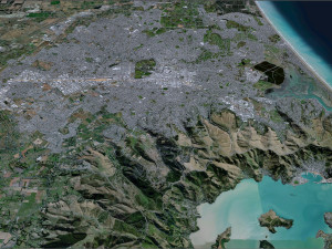 Christchurch city New Zealand 50km 3D मॉडल