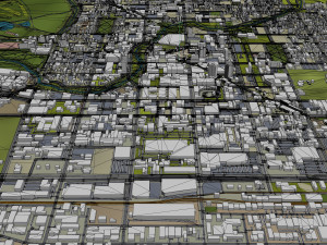 Christchurch city New Zealand 50km 3D मॉडल