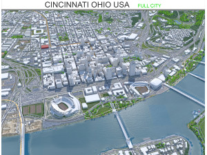 Cincinnati Ohio city USA 50km Modelo 3D
