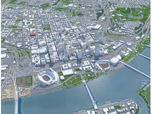 Cincinnati Ohio city USA 50km 3D Model