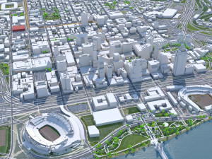 Cincinnati Ohio city USA 50km Modelo 3D