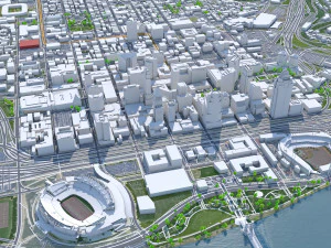 Cincinnati Ohio city USA 50km 3D Model