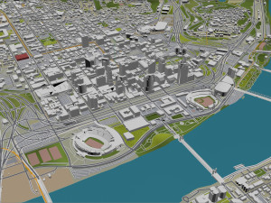 Cincinnati Ohio city USA 50km Modelo 3D
