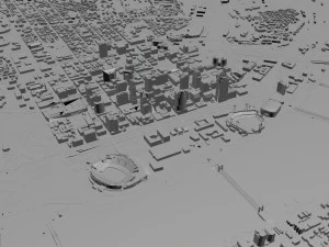 Cincinnati Ohio city USA 50km 3D Model