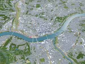 Cincinnati Ohio city USA 50km 3D Model