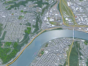 Cincinnati Ohio city USA 50km 3D Model