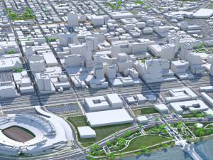 Cincinnati Ohio city USA 50km Modelo 3D