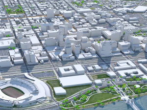 Cincinnati Ohio city USA 50km 3D Model