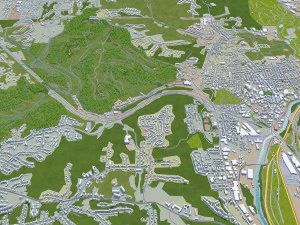 Cincinnati Ohio city USA 50km 3D Model