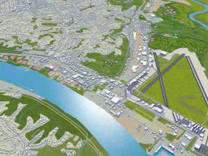 Cincinnati Ohio city USA 50km 3D Model