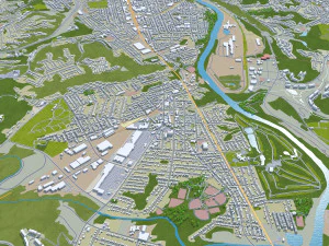 Cincinnati Ohio city USA 50km 3D Model