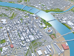 Cincinnati Ohio city USA 50km Modelo 3D
