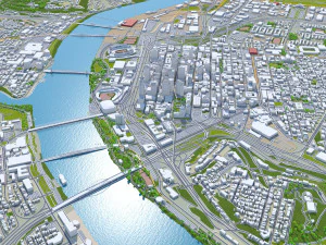 Cincinnati Ohio city USA 50km 3D Model