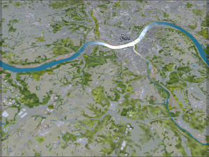 Cincinnati Ohio city USA 50km Modelo 3D