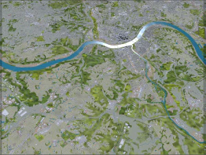 Cincinnati Ohio city USA 50km 3D Model