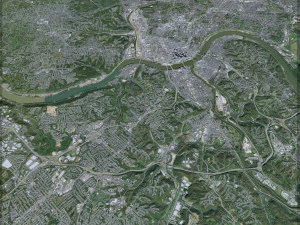 Cincinnati Ohio city USA 50km 3D Model
