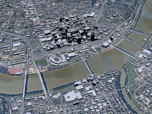 Cincinnati Ohio city USA 50km 3D Model
