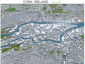 Citt&agrave; di Cork Irlanda 30 km Modello 3D