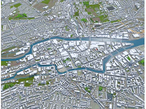 Cork city Ireland 30km 3D Model