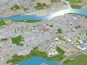 Cork city Ireland 30km 3D Model
