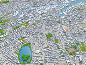 Cork city Ireland 30km 3D Model