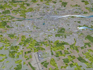 Cork city Ireland 30km 3D Model