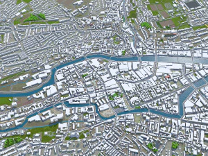 Cork city Ireland 30km 3D Model