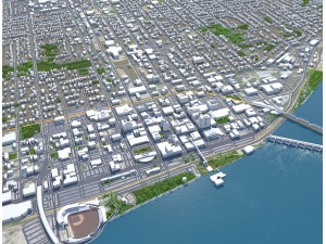Davenport Iowa city USA 30km 3D Model