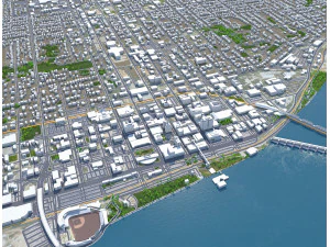 Davenport Iowa city USA 30km 3D Model