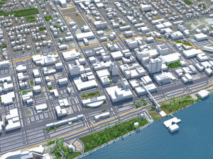 Davenport Iowa city USA 30km 3D Model