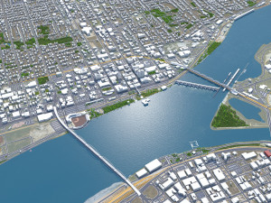 Davenport Iowa city USA 30km 3D Model