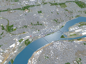 Davenport Iowa city USA 30km 3D Model
