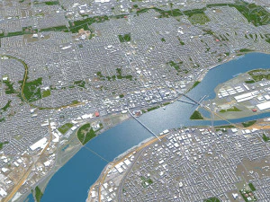 Davenport Iowa city USA 30km 3D Model