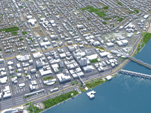 Davenport Iowa city USA 30km 3D Model