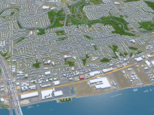 Davenport Iowa city USA 30km 3D Model