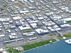 Davenport Iowa city USA 30km 3D Model