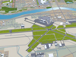 Davenport Iowa city USA 30km 3D Model