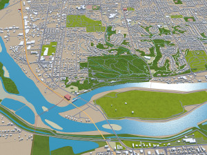 Davenport Iowa city USA 30km 3D Model