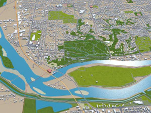 Davenport Iowa city USA 30km 3D Model