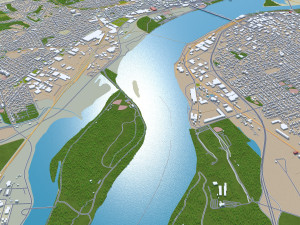 Davenport Iowa city USA 30km 3D Model
