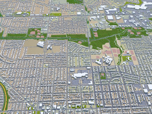Davenport Iowa city USA 30km 3D Model
