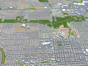 Davenport Iowa city USA 30km 3D Model