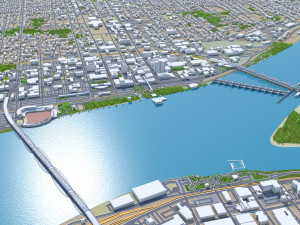 Davenport Iowa city USA 30km 3D Model