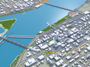 Davenport Iowa city USA 30km 3D Model