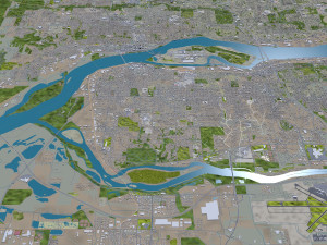Davenport Iowa city USA 30km 3D Model