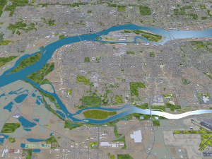 Davenport Iowa city USA 30km 3D Model
