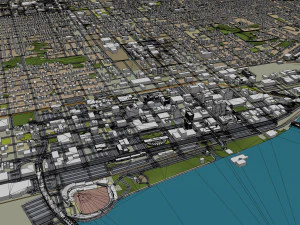 Davenport Iowa city USA 30km 3D Model