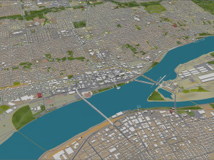 Davenport Iowa city USA 30km 3D Model
