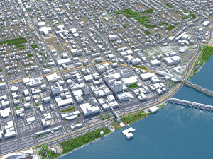 Davenport Iowa city USA 30km 3D Model